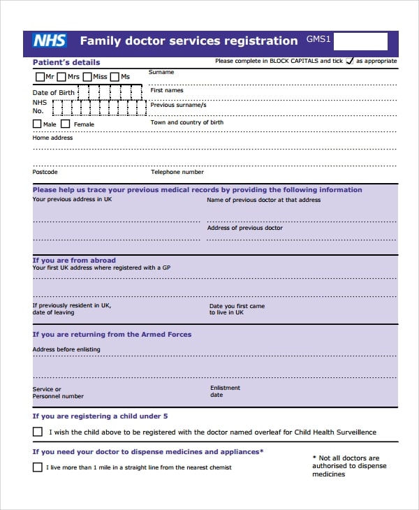 9+ Patient Registration Form Templates