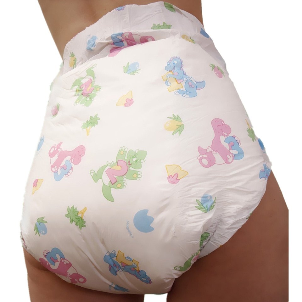 Cute dinosaur style soft surface layer adult baby diaper ...