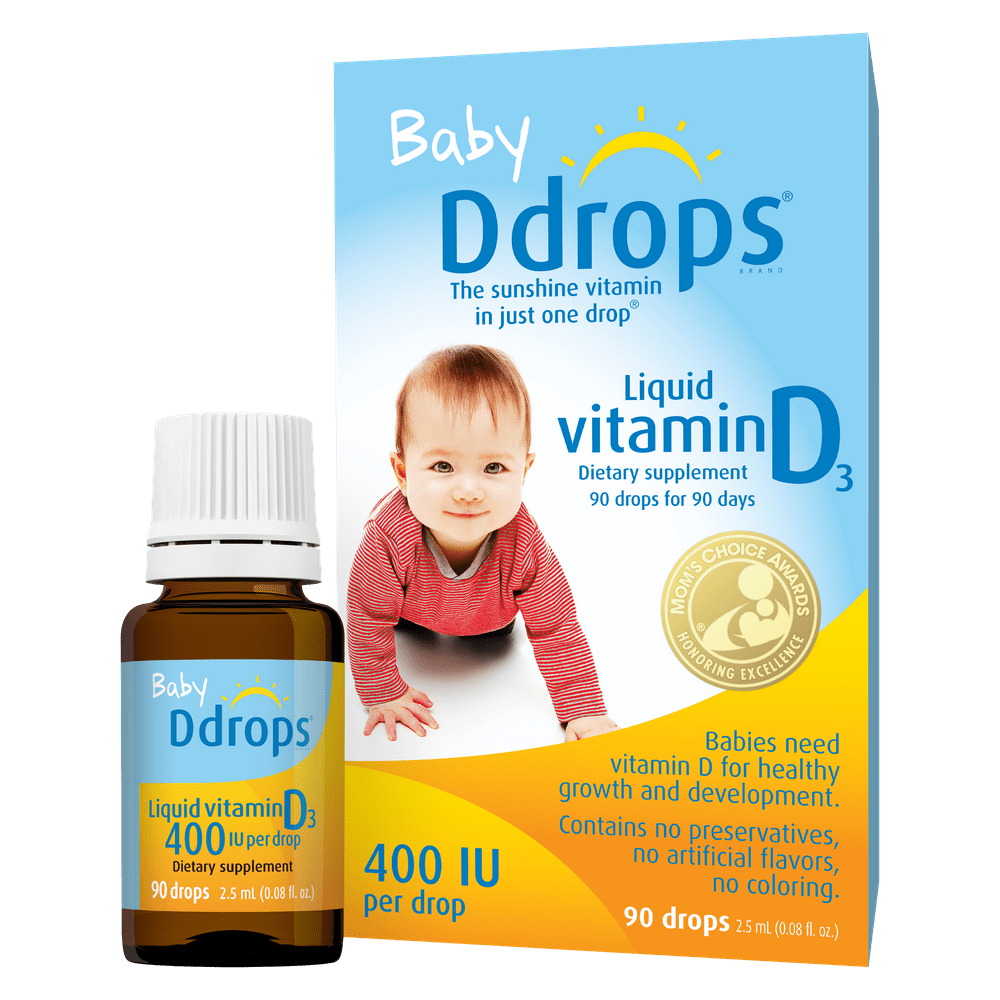 Ddrops Baby, Liquid Vitamin D3, 400 IU, 0.08 fl oz (2.5 ml), 90 Drops ...
