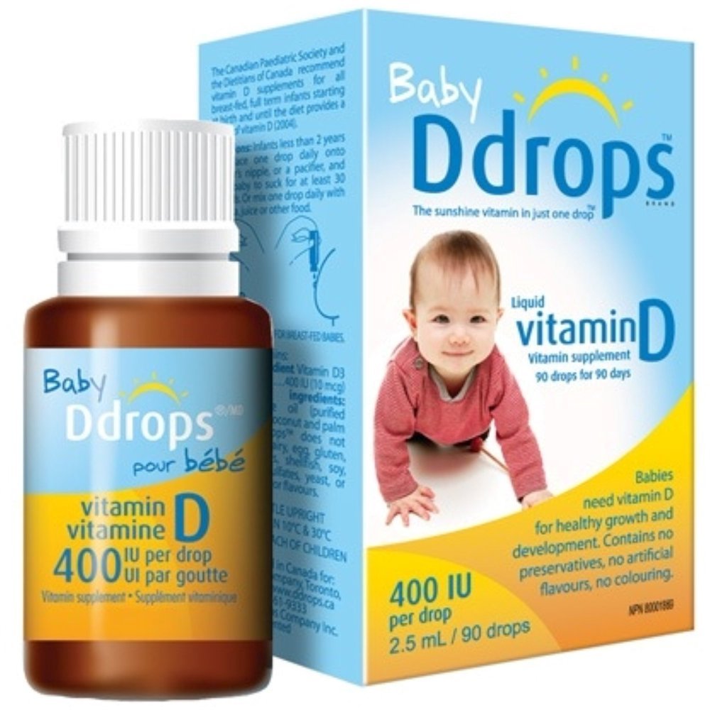 Ddrops Baby Liquid Vitamin D3 400 IU 2.50 mL (90 drops) (Pack of 6 ...