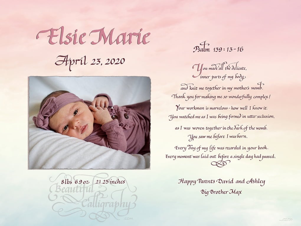 Decorated New Baby Birth Certificate