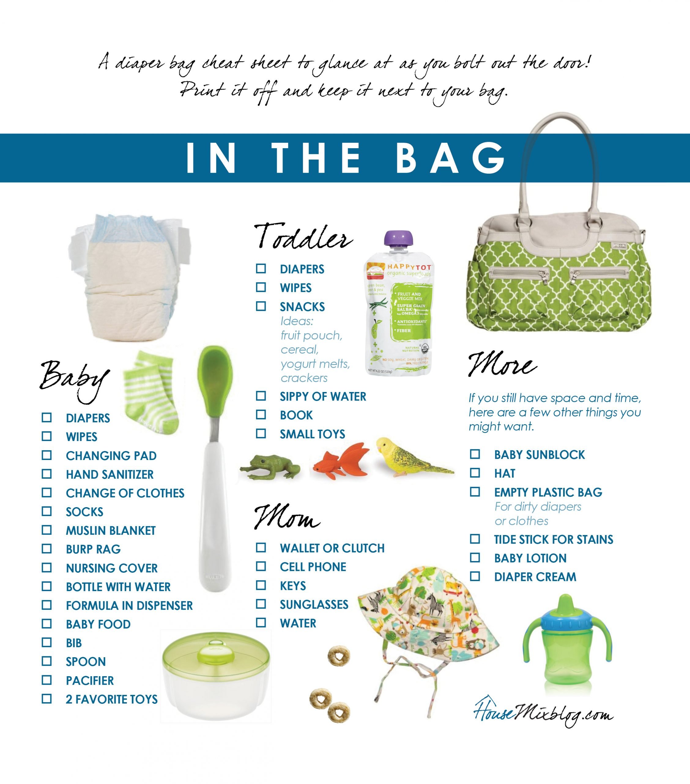 Diaper bag checklist â House Mix