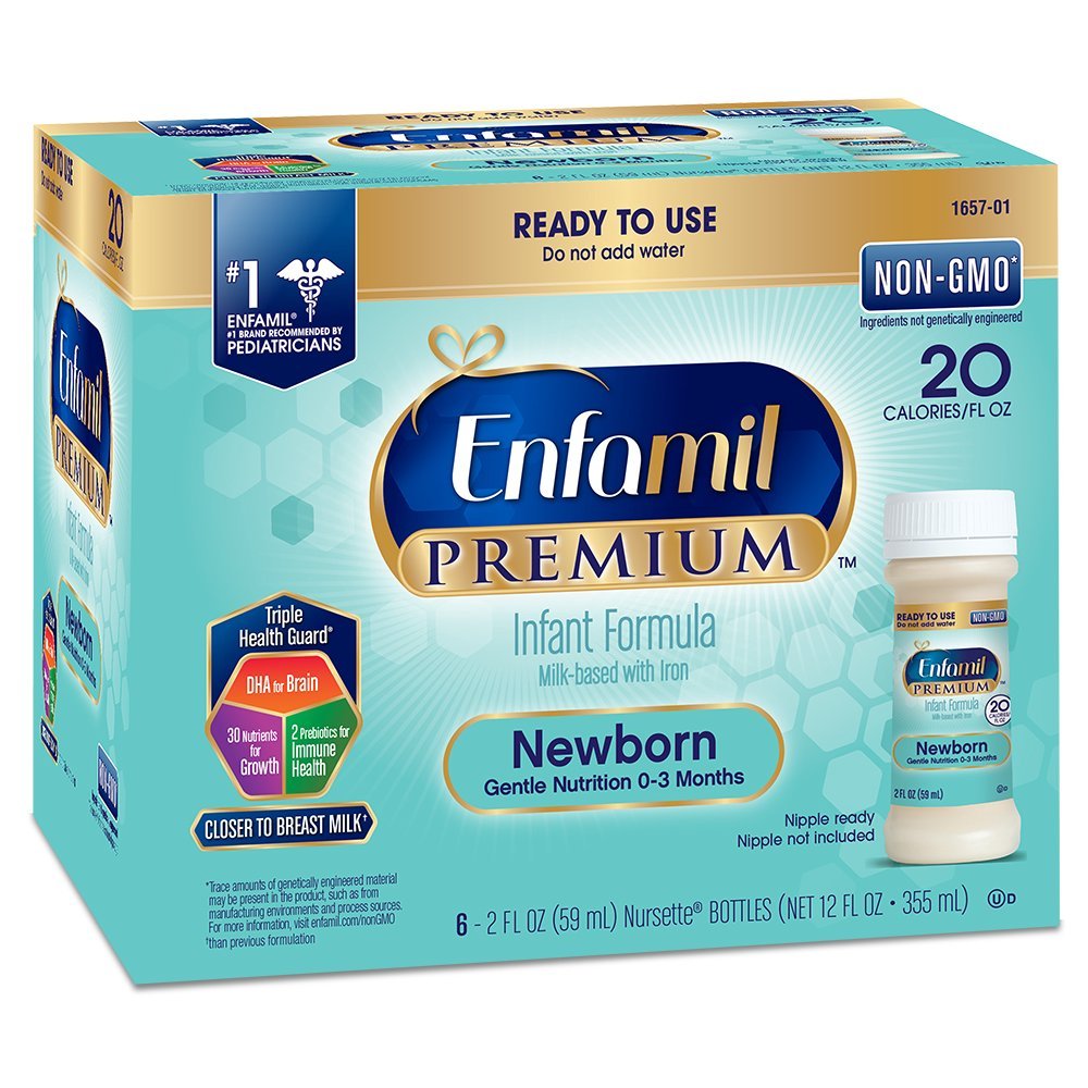 Enfamil PREMIUM Newborn Baby Formula, 20 Cal, Ready to Use, 2 fl oz ...