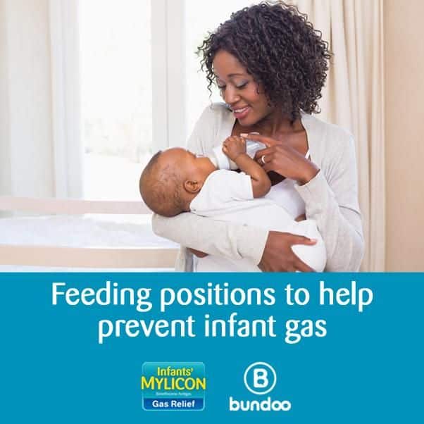 Feeding positions to help prevent infant gas