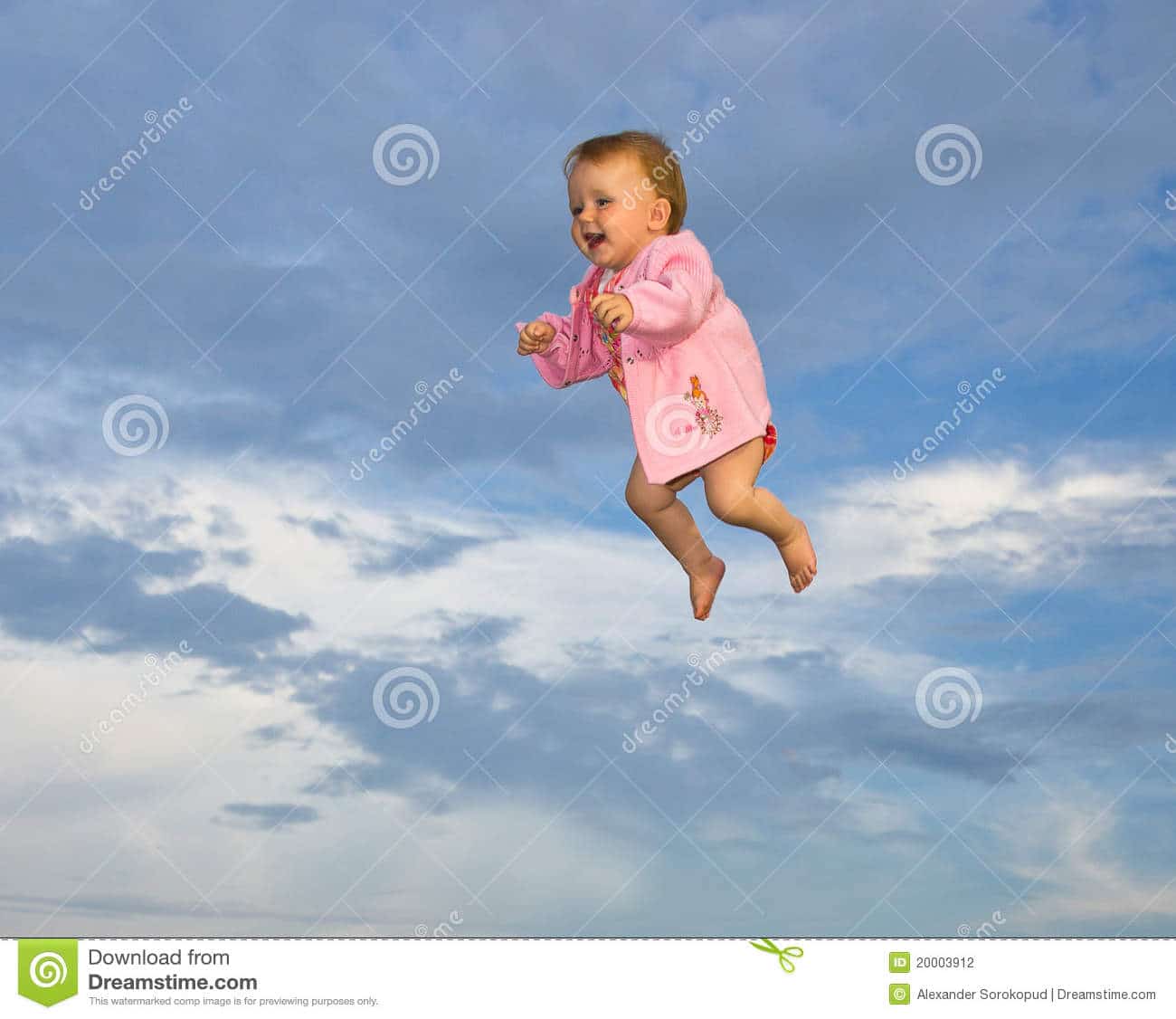 Flying little baby stock photo. Image of happy, flight