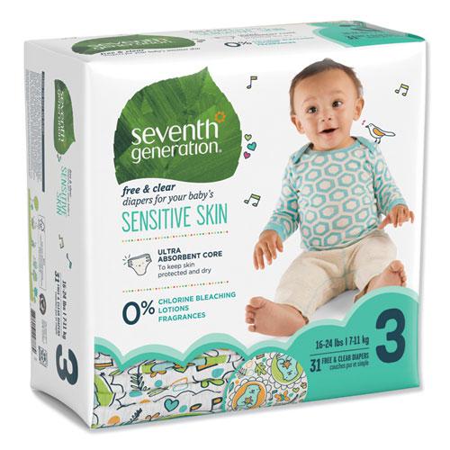 Free and Clear Baby Diapers, Size 3, 16 lbs to 24 lbs, 124 ...