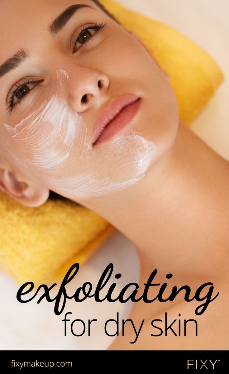 Learn how to get rid of dry skin by exfoliating.
