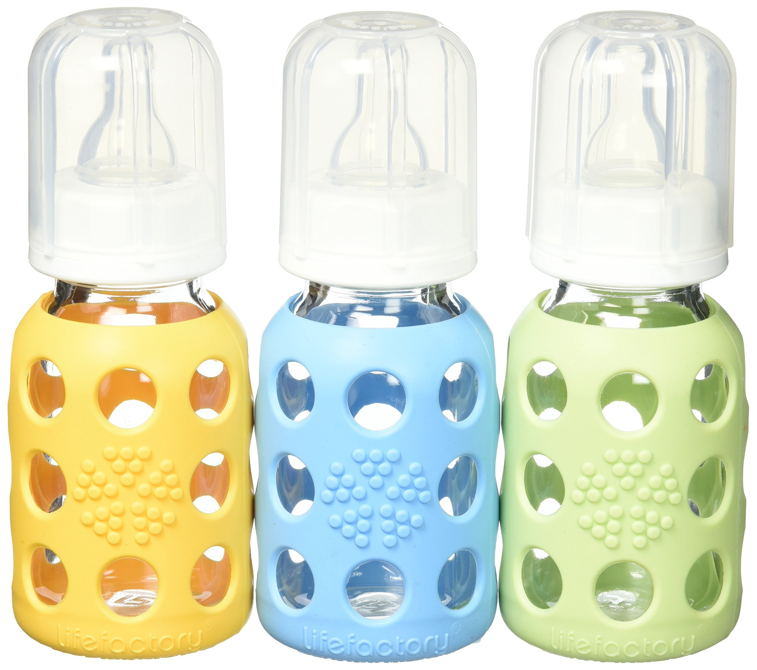 Lifefactory Glass Baby Bottle with Silicone Sleeve 4 Ounce