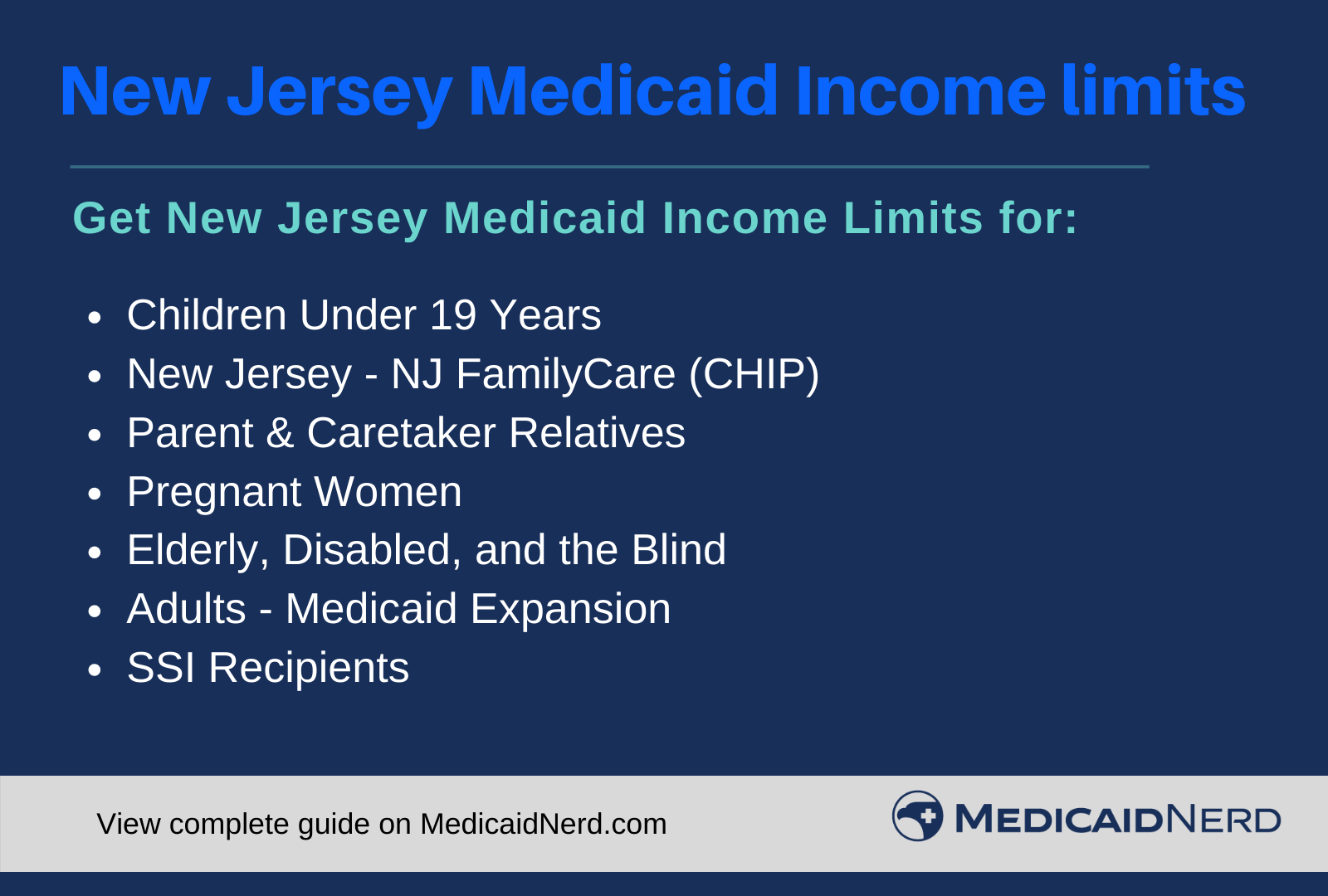 New Jersey Medicaid Income Limits