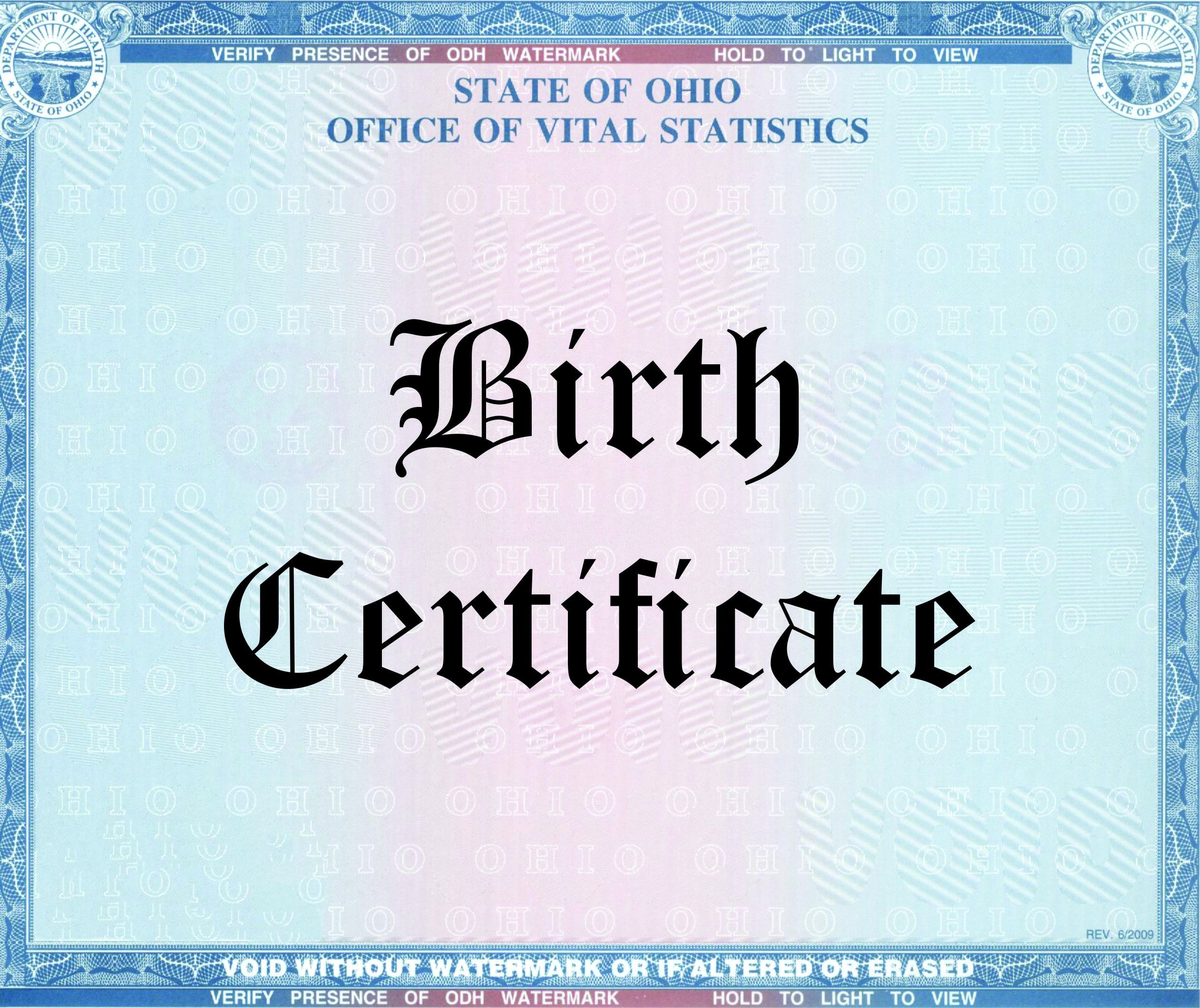 Ohio Birth Certificate