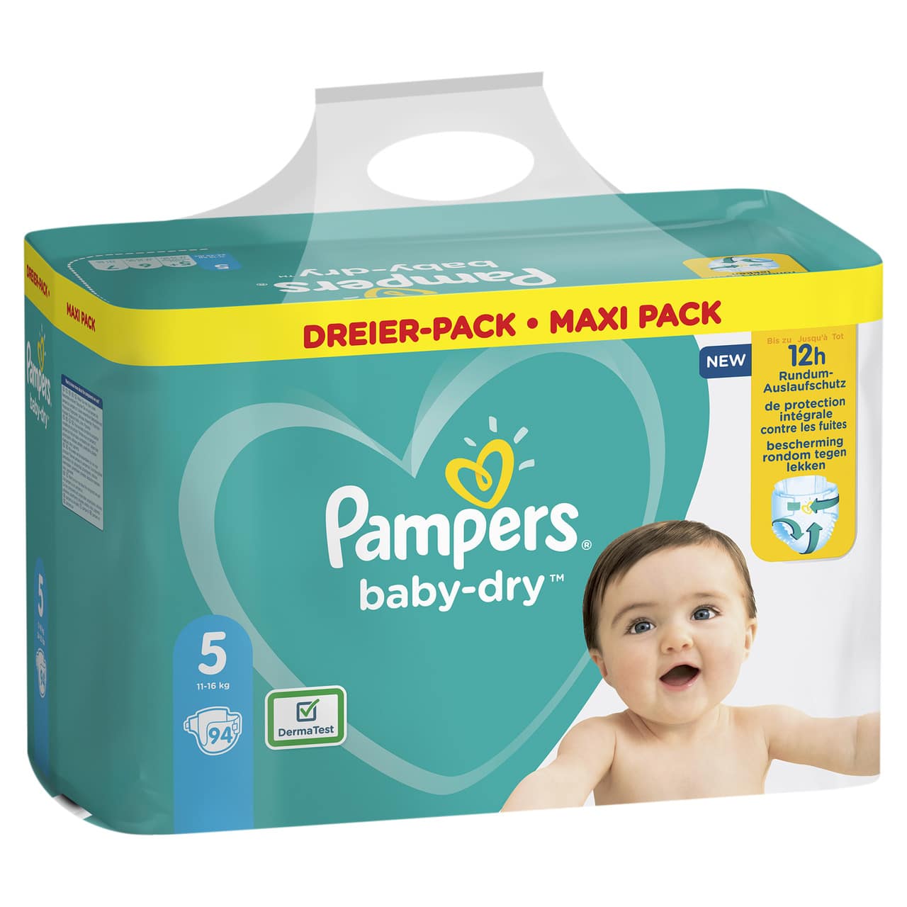 PAMPERS MAXI PACK BABYDRY SIZE 5 (By 94 nappies) (NEW)