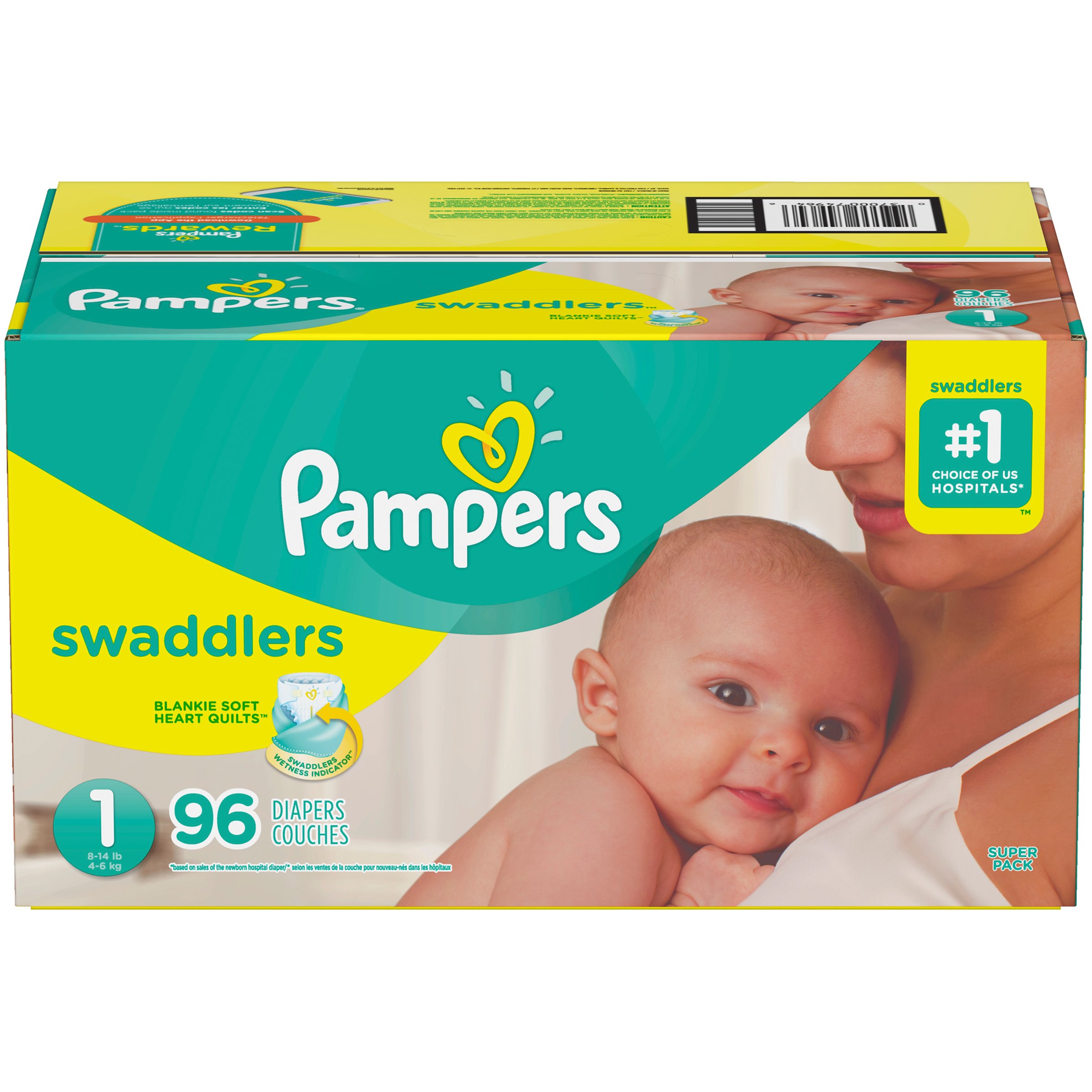 Pampers Swaddlers Newborn Diapers Size 1 96 Count