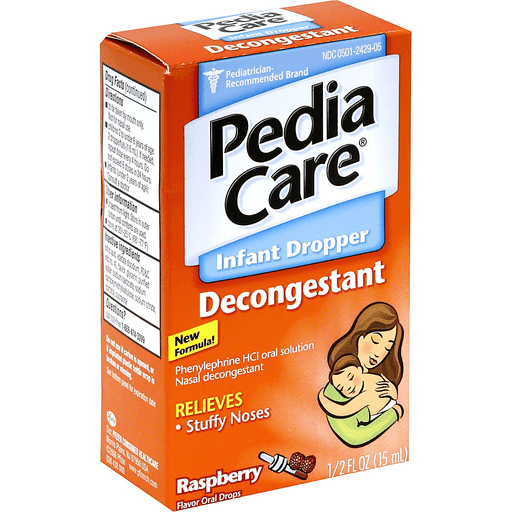 Pedia Care Decongestant, Infant Dropper, Raspberry Flavor ...