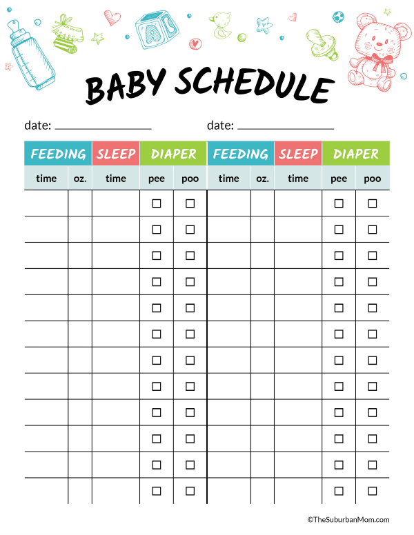 Printable Baby Schedule Chart