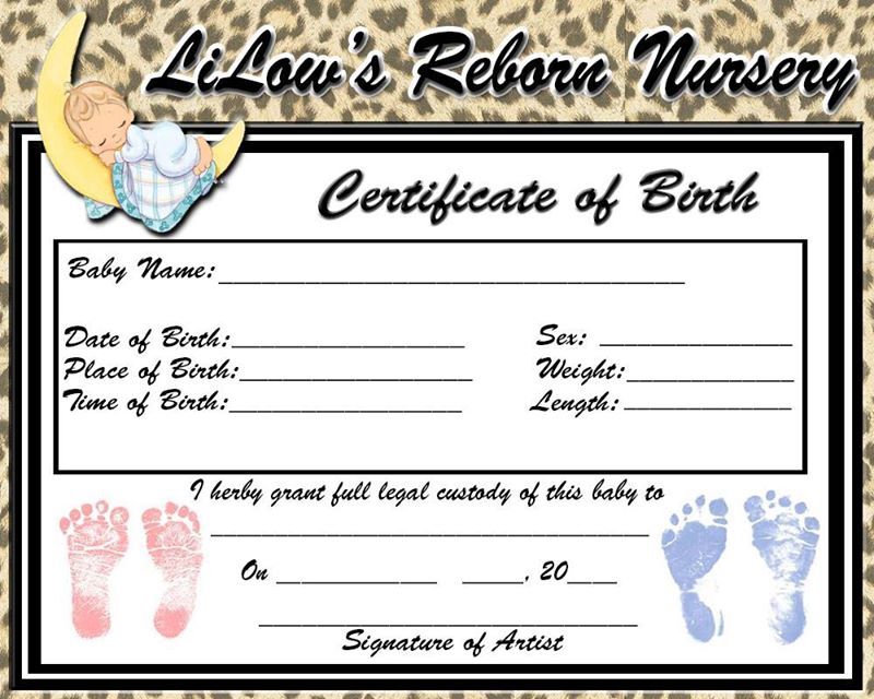 Reborn Birth Certificate