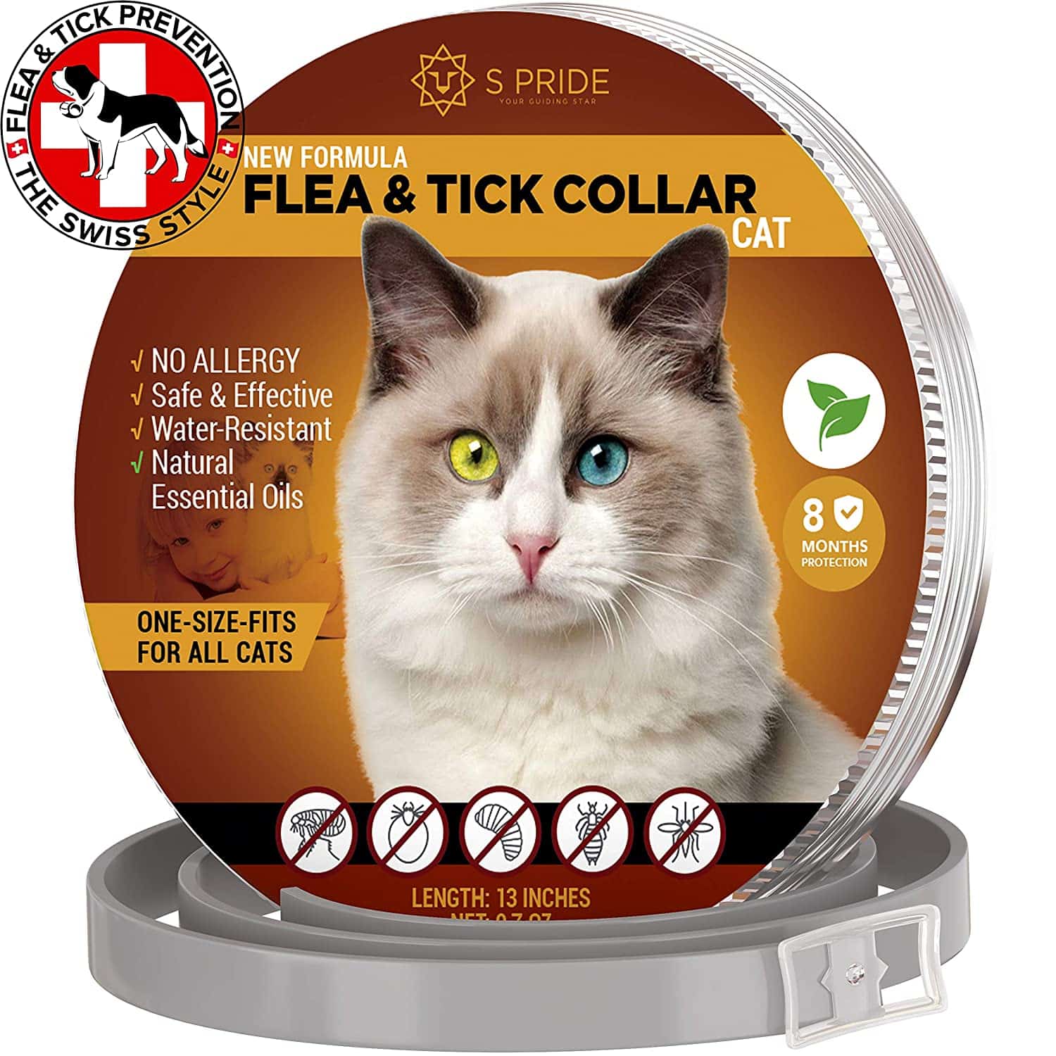 Reviews SPRIDE Cat Flea Collar Pet Essential Oil Pest Control Collars ...