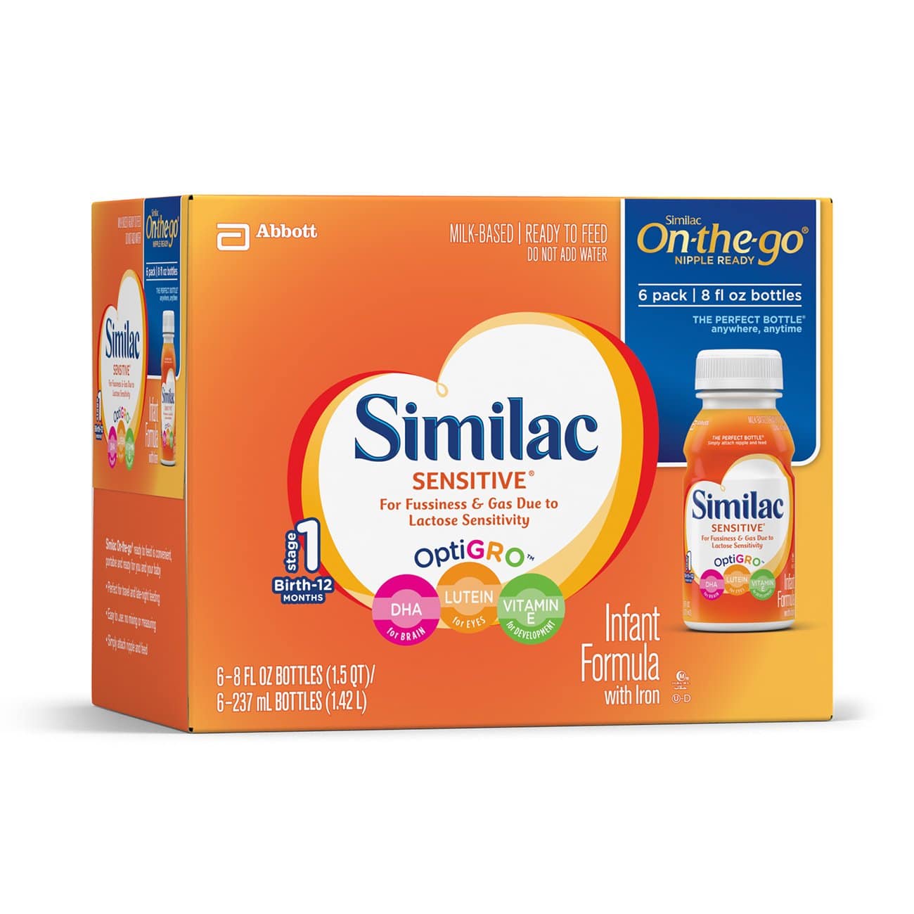 Similac Sensitive Infant Formula with Iron, For Fussiness and Gas, Baby ...