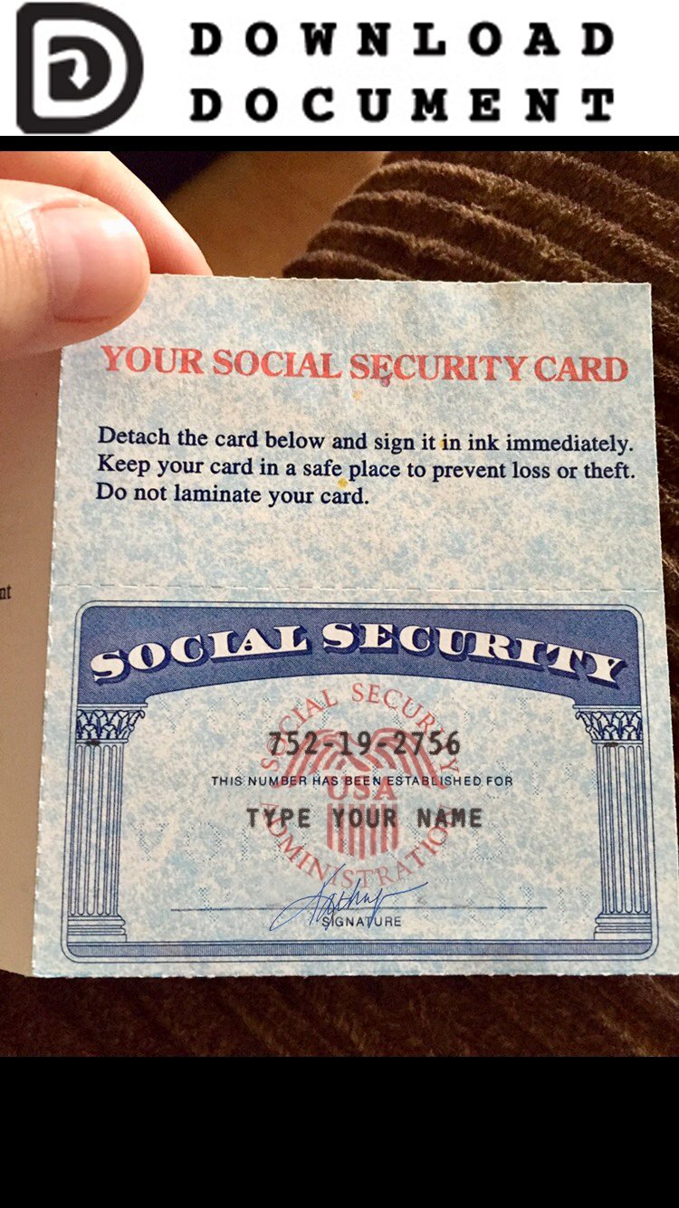 Social Security Card 04  SSN DOWNLOAD