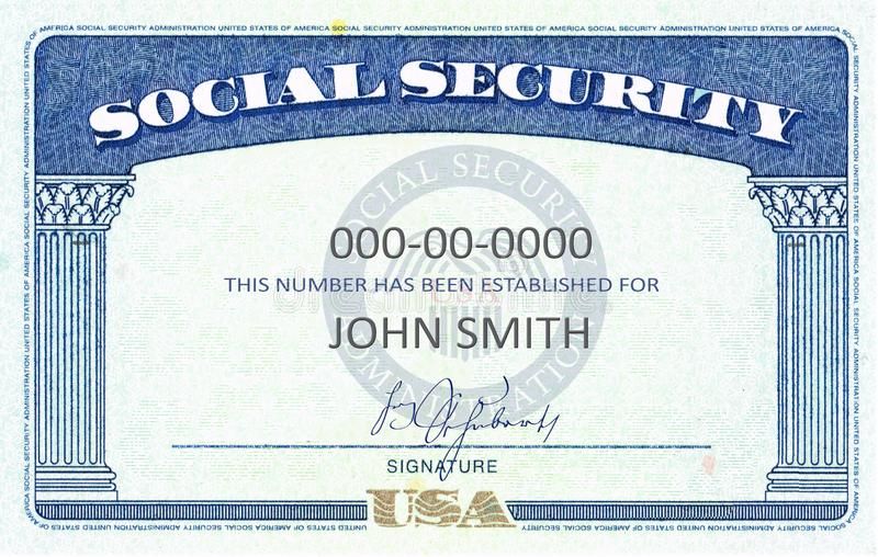 Social security card. American Social Security Card generic filled SSN ...