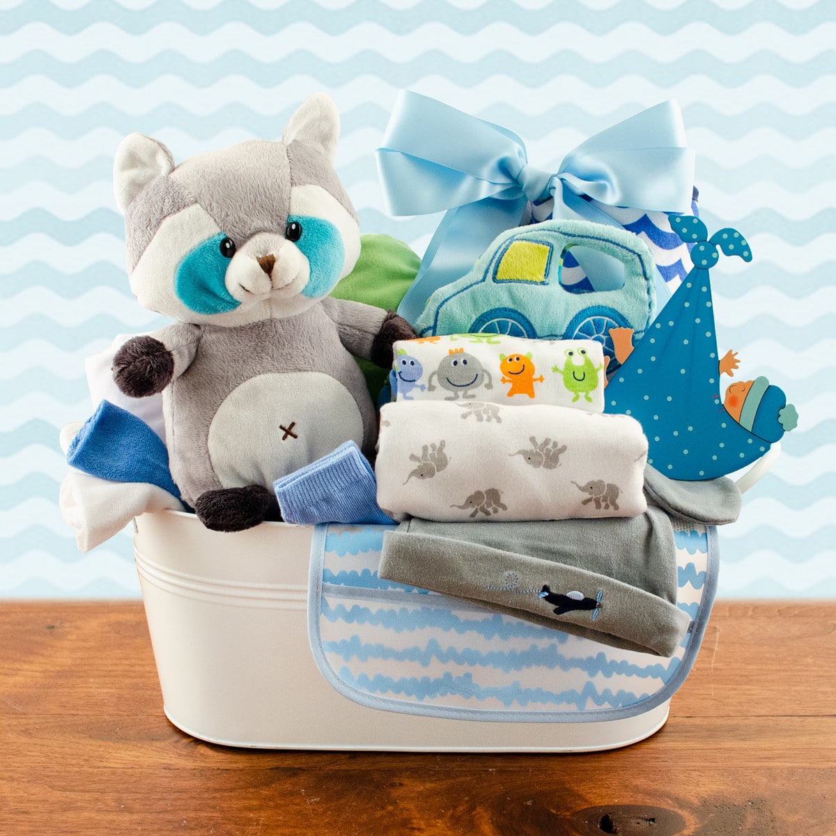 Welcome Home: Baby Boy Gift Basket